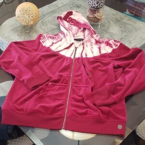 Calvin Klein hooded zip up velour sweater new